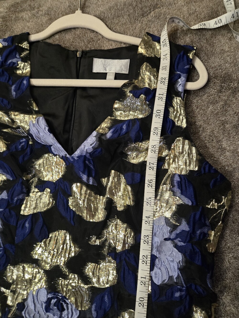 Badgley Mischka Black, Blue And Gold Fit And Flare - Picture 6 of 7